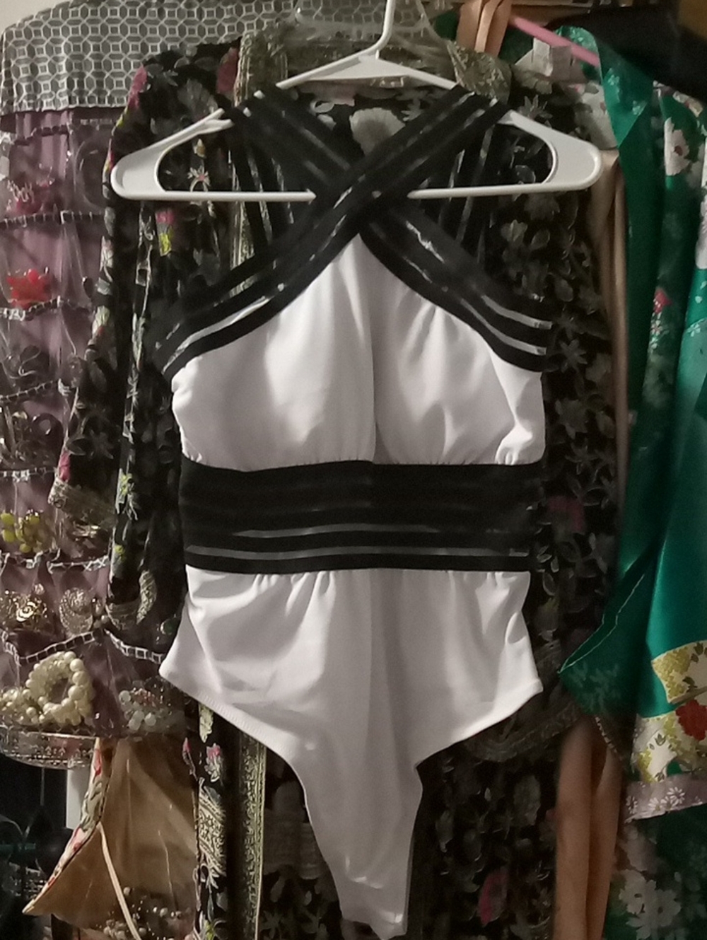 Black & White Crisscross One-Piece Swimsuit